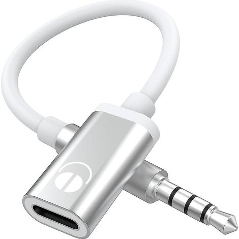 Câble audio analogique jack 3,5 mm mâle vers USB-C femelle pour lecteur MP3, ordinateur portable et tablette. (1/5)