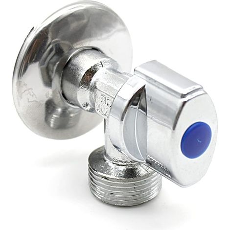 Vanne d'arrêt des toilettes - Type de vanne de virage de quart "M" - 1/2 " 3/4" - Chrome en laiton - Vanne avec robinet de rosette (1/5)