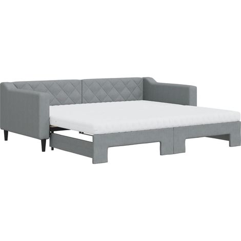 Maison Exclusive - Tagesbett Ausziehbar mit Matratze Hellgrau 90x