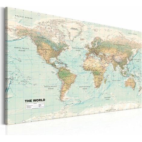 Tableau carte du monde beau monde - 120 x 80 cm (1/4)