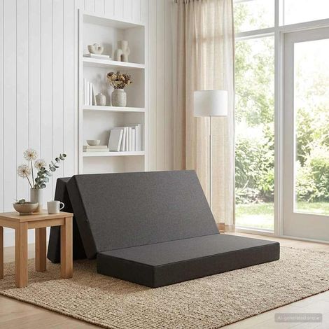 vidaXL Divano Letto Pieghevole 120 x 67 x 45 cm Grigio Scuro