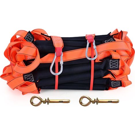 Échelle en corde, échelle de secours de 8 m, échelle souple, échelle de traction ignifuge, 2 à 3 étages, réutilisable, pour fenêtre, balcon, cabane dans les arbres, échelle de sauvetage (1/5)