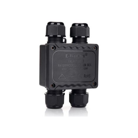 Boîte de jonction étanche IP68 4 voies - Noir - Câble de terre extérieur - Presse-étoupe électrique - Boîte de jonction extérieure - Pour diamètre de 5-9mm (1/5)