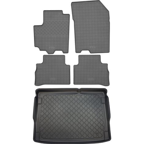 Set di tappetini in gomma per auto e tappetino per bagagliaio per Suzuki Vitara SUV (5 porte) dal 03.2015 al 2019: tappetini per auto e tappetino per bagagliaio.
