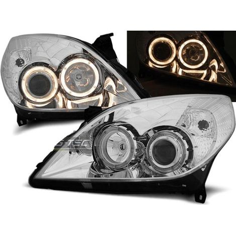 Paire de feux phares Opel Vectra C 05-08 angel eyes chrome-27361699 (1/2)
