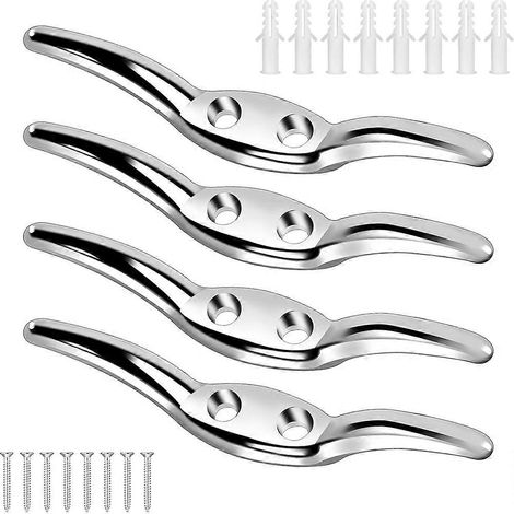4 crochets pour stores, 16 vis, taquet en alliage de zinc pour cordon de store, crochet pour enrouleur de corde, pour fenêtre de maison ou de bureau (1/5)
