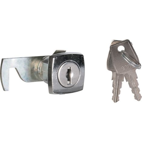 Serrure 12900-16 Marcadet – Ferrure de serrure de meuble avec rondelle de friction – Finition chromé brillant – Livré avec 2 clés – Grappin Annat (1/3)