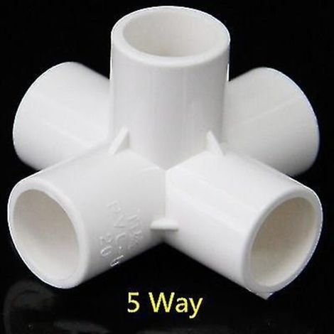 Raccords de tuyau PVC 3, 4, 5 ou 6 voies, répartiteur de tuyau 20-50 mm, adaptateur pour tuyau d'arrosage, raccord pour étagère DIY 40 mm x 40 mm (1/5)