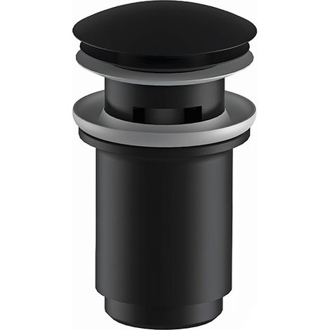 Scarico tondo automatico con click clack e troppo pieno nero opaco (1/3)