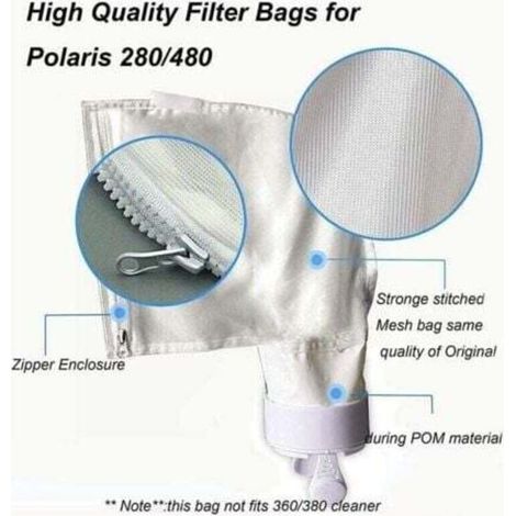 Lot de 3 sacs de rechange avec fermeture éclair compatibles avec Polaris 280 480 Sacs en maille nylon multifonctions K13 K16 Polaris DPZO (1/3)