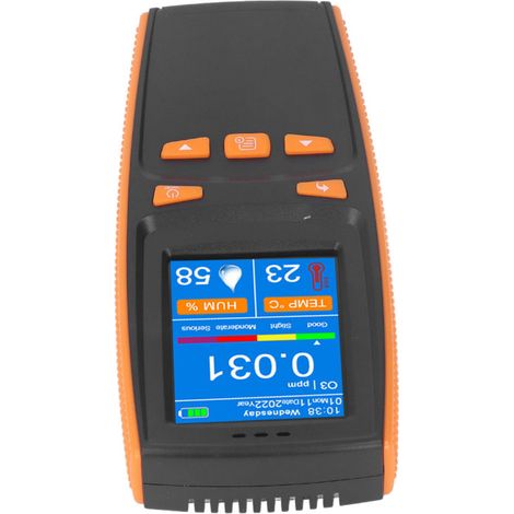 Tragbarer Ozondetektor, 320 x 240 LCD-Bildschirm, USB-Ladeanschluss, multifunktionaler Ozonanalysator