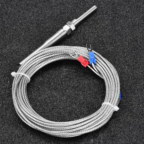Fil de capteur de température pour thermocouple de type K à filetage M8, sonde de 30 mm, 0-400℃ (5 m) (1/5)