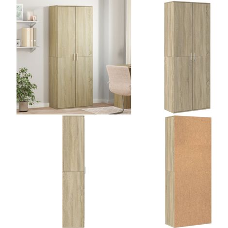 Highboard Sonoma-Eiche 70x35x180 cm Holzwerkstoff - Hochschrank - Wohnzimmermöbel - Eiche Möbel - Holzregal - Aufbewahrungsraum - Home & Living (1/5)