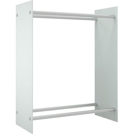 Maison Exclusive - Porta Legna Bianco 80x35x100 cm in Vetro Temperato