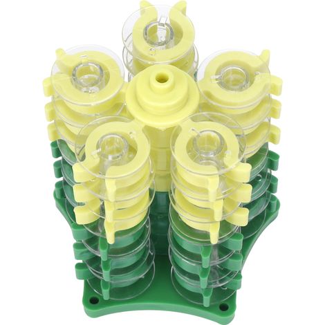 Set mit 30 transparenten Stickspulen und Kunststoff-Baumständer zur Aufbewahrung von Spulen für Haushalts- und Industrienähmaschinen, 8 x 6 x 6 cm (1/5)
