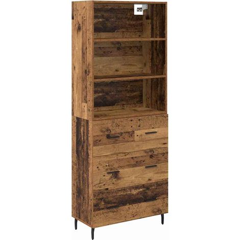 2 pcs Armoires Hauts de rangement - Armoires De Chambre avec tiroir Bois Ancien Bois d'ingénierie fr6705 - Maison La Vie (1/5)