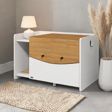 Meuble cache-litière pour chat en panneau de particules avec bac (1/5)