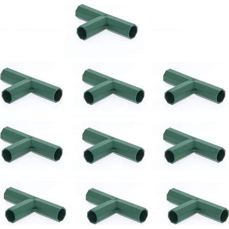 10Pcs 16mm Greenhouse Frame Connectors PVC Building Fitting 3 Way Furniture Corner Tube Connector Stable Support Cane Connectors (16mm,Flat 3-Way) (1/4)