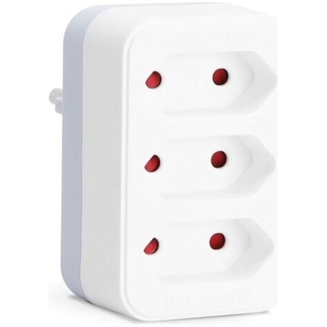 Multiprise pour prise européenne, adaptateur 3 prises, 3 prises européennes, sécurité enfant, 2 300 W, blanc (1/4)
