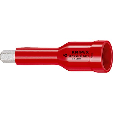 KNIPEX 98 49 06 Vasos hexagonales, para tornillos con hexágono interior con cuadradillo 1/2" 75 mm