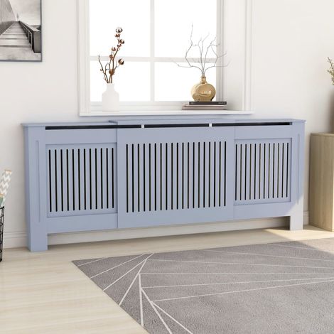 Cache-radiateur  Revêtement de radiateur  Équipement pour radiateur Design moderne MDF Gris 205 cm KOL3340 (1/5)