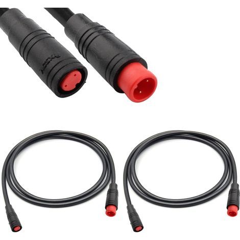 Cable de extensión para bicicleta eléctrica de 2 a 6 pines, hembra y macho, cable para bicicleta eléctrica, conector impermeable de 2 pines para luces/acelerador/freno de bicicleta eléctrica. (1/5)
