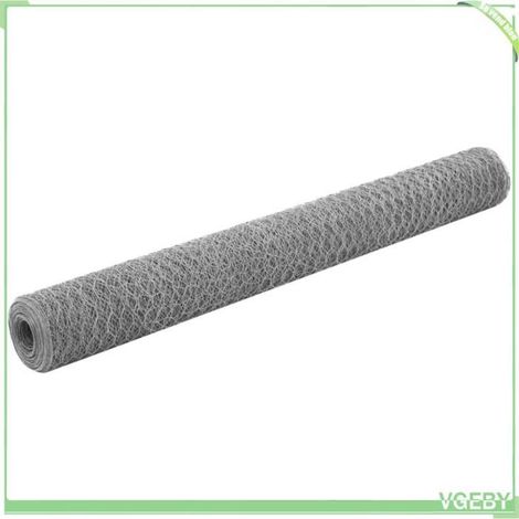 Grillage volière acier galvanisé 25 x 1,2 m argenté - mailles hexagonales 36 mm (1/4)