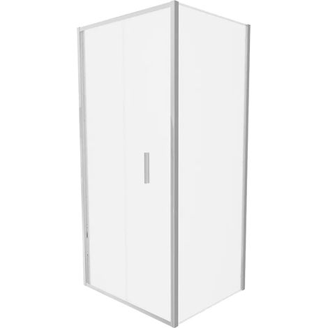 Cabine de douche Slim 70x90cm avec porte pliante et paroi fixe Profils chromés et verre opaque 6mm h190 Mod. Portofino