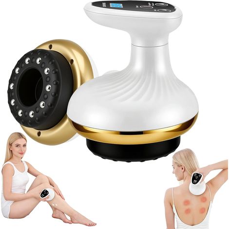 Masseur 4 en 1 – Appareil de massage sous vide avec 9 niveaux de chaleur et rechargeable de type C, Gua Sha électrique avec 40 picots et 10 aimants pour une peau plus ferme et une (1/5)
