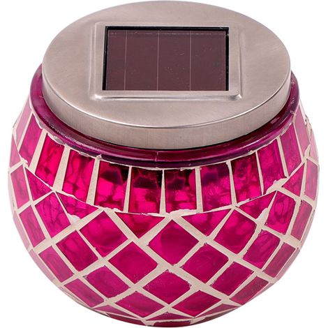 Mosaïque lumineuse solaire en verre à LED, lampe de jardin et veilleuse de table pour décoration extérieure de cour et jardin (1/5)