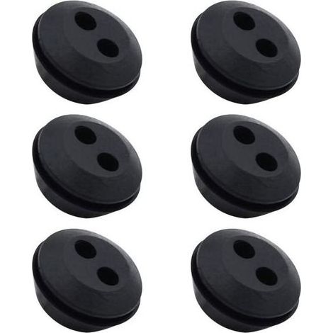 Lot de 6 Bouchon de Tuyau de Carburant Joint de Réservoir Caoutchouc 2 Trous Passe durite Passe Durite Reservoir Debroussailleuse Accessoires (1/5)