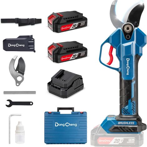 Sécateur Électrique Sans Fil 20V 35 mm, 2 Batteries 2.0Ah, 4 Niveaux de Coupe, Lame SK5, Sécateur de Jardin à Moteur Sans Balais pour arbres fruitiers, jardinerie (1/5)