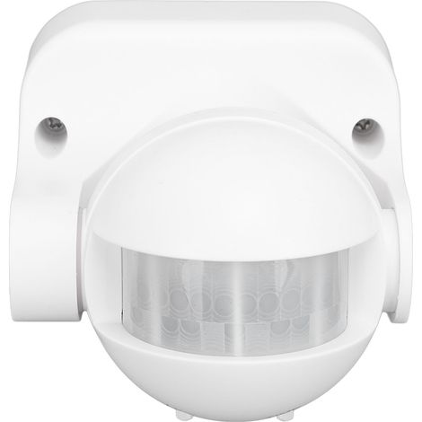 Détecteur de mouvement mural automatique crépusculaire à infrarouge passif (PIR) sphérique, interrupteur extérieur avec éclairage LED pour la sécurité de la maison, alimentation 110-240 V CA, blanc (1/5)
