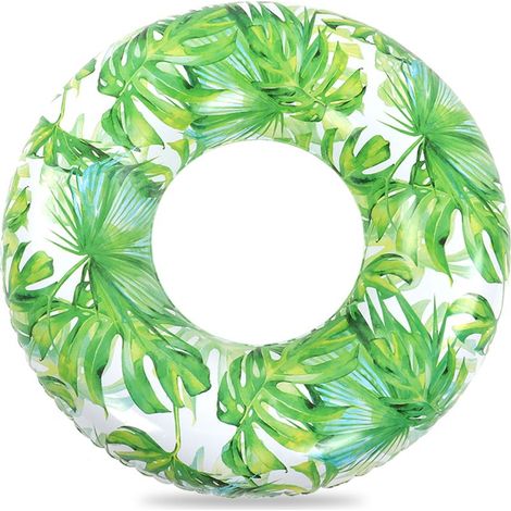 Anneau De Natation Gonflable En PVC, Jouet Aquatique Pour Adulte Et Enfant, Bouée De Sécurité Style Feuille, Sans Air (1/5)