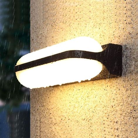 SABIR 24W IP65 Applique Murale Extérieure LED Moderne Étanche Applique/Aluminium + Acrylique / 3000K Blanc Chaud/Applique Murale à LED, 26X10X8CM  [Classe énergétique A+] (1/5)