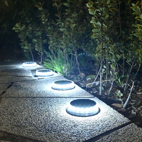 (1 pièce - 17 LED froides) Lampe solaire extérieure étanche à 17 LED, idéale pour éclairer jardin, terrasse, allée, pelouse, cour (blanche). (1/5)