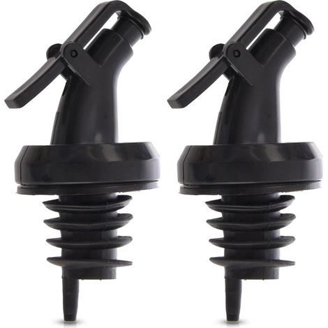 Set of 2 Universal Black Bottle Pourers, 7.5 x 3.5 cm (1/5)