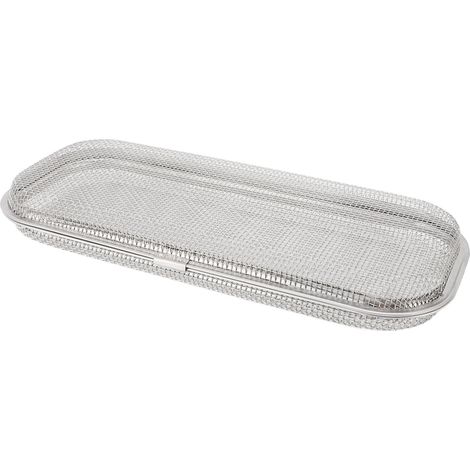 Cestello portautensili in acciaio inox 304 per lavastoviglie, rettangolare, a rete, per bacchette e piccoli oggetti, 11,5x26,5x3,5 cm/4,5x10,4x1,4 pollici. (1/5)