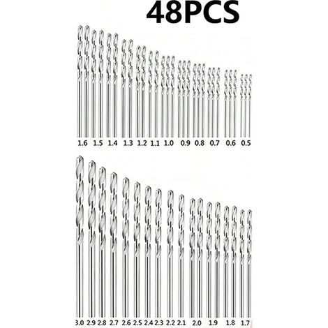 Set mit 49 Handbohrern (0,2 bis 3,4 mm), Mini-Aluminiumbohrer, ideal für Schmuckherstellung, Bastelarbeiten und Holzbearbeitung. Direktversand möglich. Rot. (1/5)