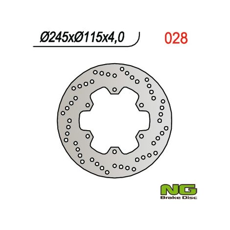 Disco de freno 245x115x4mm para Ducati Monster, Yamaha Majesty (6x8,5mm)