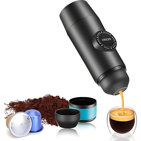 Machine à café portable - Machine à expresso de voyage - Adaptée aux véhicules 12 V et au camping - Compatible avec les capsules Nespresso - Sans fonction de chauffage. (1/5)