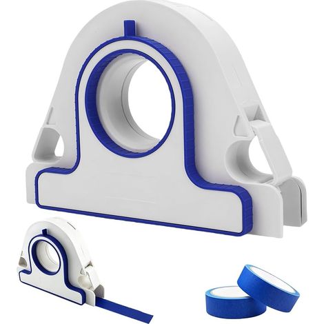 Malerband Applikator mit Integriertem Schaber, Farbband-Applikator, Masking Abroller Klebeband, Abdeckbandabroller Vormontiertes mit 2 Rolle Klebeband, für Wände, Böden Entwickelt Wurde (1/5)