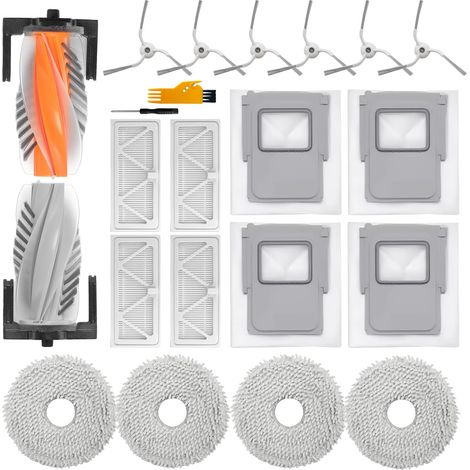 Accessori aspirapolvere per DJI ROMO A/ROMO S/ROMO P, 1 spazzola principale, 4 panni, 4 filtri, 4 sacchetti polvere, 6 spazzole laterali, ricambi ROMO S 21 pezzi (1/5)