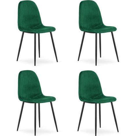 Sedia Padva - velluto verde / gambe nere x 4 (1/5)