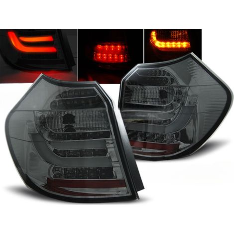 Paire de feux arriere BMW serie 1 E81/E87 de 2004 a 2007 LED BAR fume