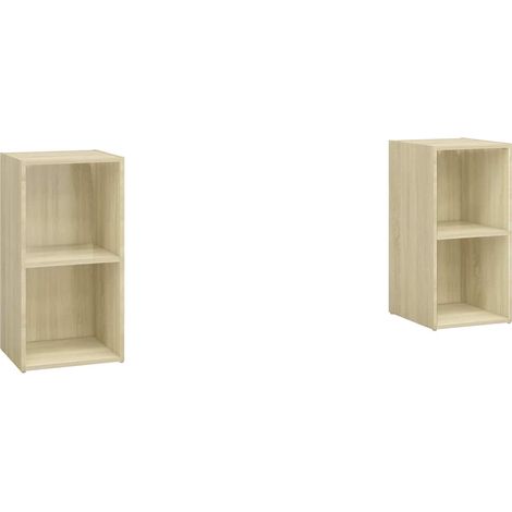 vidaXL Muebles de salón de pared 2 pzas madera ingeniería roble Sonoma (1/2)