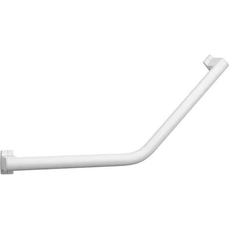 Barre de maintien coudée PMR PELLET Design aluminium époxy blanc caches résine blanc