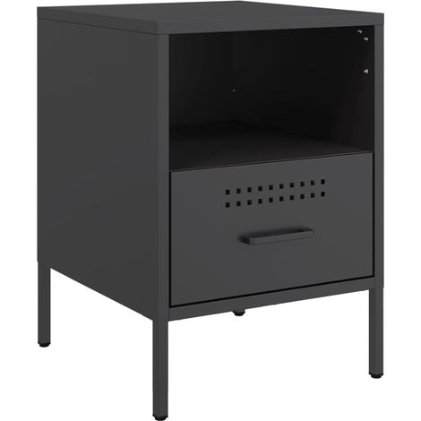 Maison Exclusive - Nachttisch Schwarz 36x39x50,5 cm Stahl