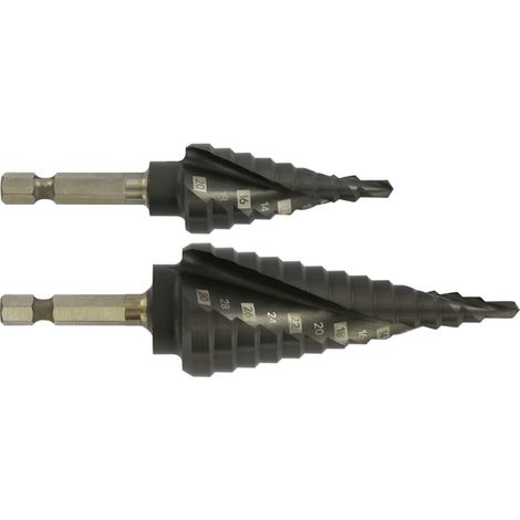 Tivoly – Coffret de 3 forets étagés HSS TiAlN Ø 4-30mm – Queue hexagonale 6.35mm – Pour perçage intensif acier jusqu'à 950N/mm²