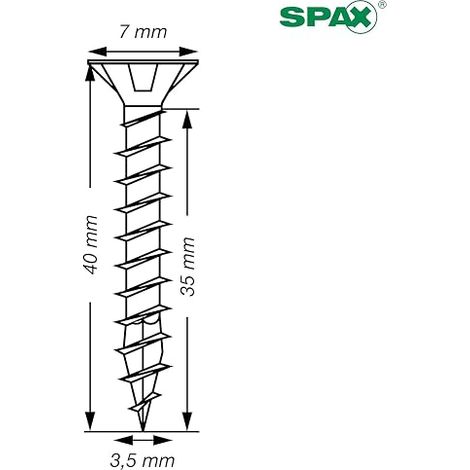 Vis d'Ancrage Direct pour Béton Ø7.5x92mm Tête Fraisée Conique à Empreinte Étoile Fixation Directe sans Cheville (1/4)